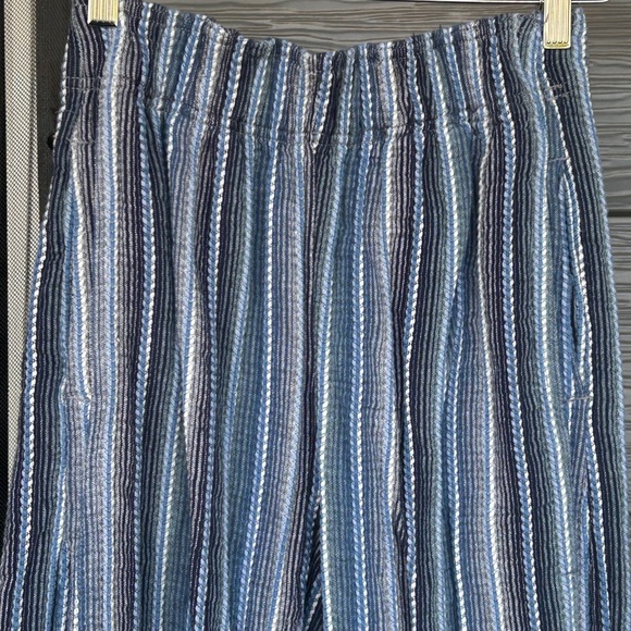 Free People Blue Striped Wide Leg Pants - Picture 2 of 7
